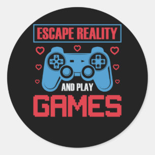 Escape Reality and Play Games Video game Classic Round Sticker