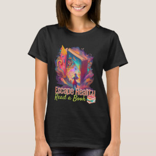 Escape Reality Read a Book Lost in a Book Graphic T-Shirt