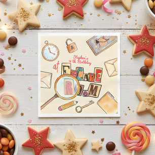 Escape room birthday napkin