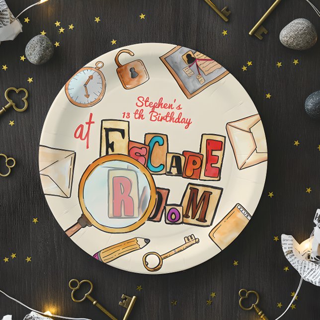 Escape room birthday paper plate (Creator Uploaded)