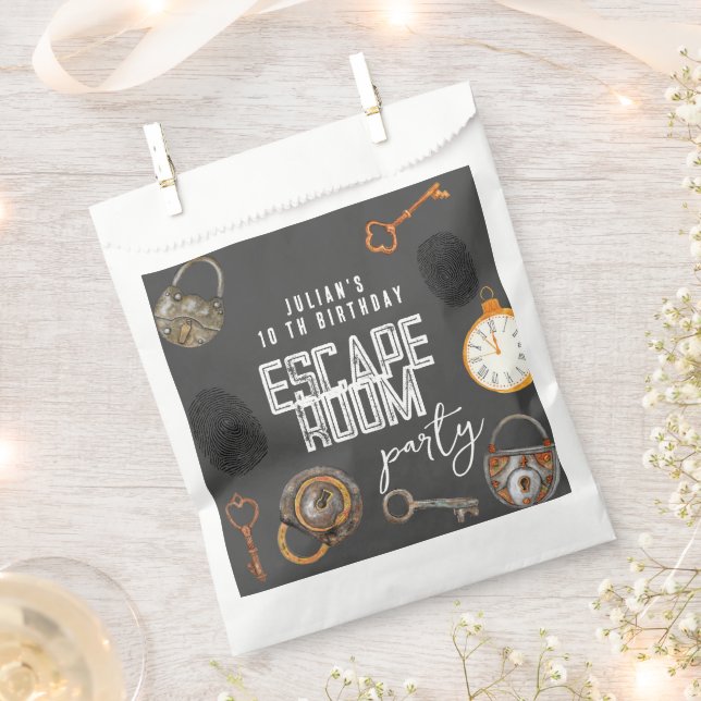 Escape room birthday party favour bags (Clipped)