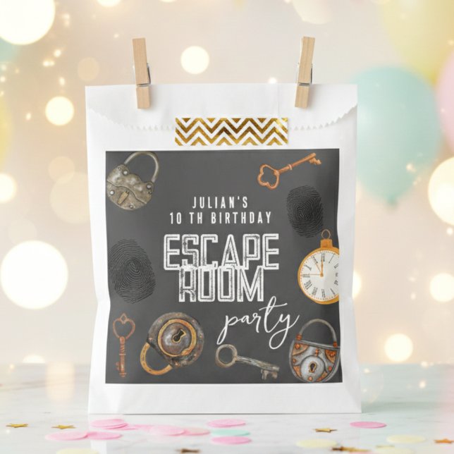 Escape room birthday party favour bags (Creator Uploaded)