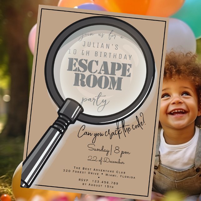 Escape room birthday party invitation (Creator Uploaded)