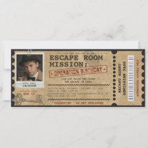 Escape Room Birthday Party Mystery Custom Photo