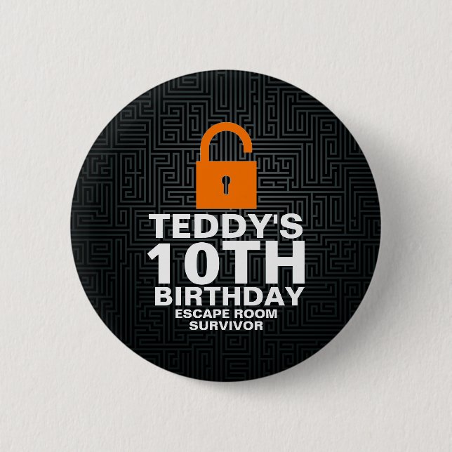 Escape Room Birthday Party Mystery Party Favour 6 Cm Round Badge (Front)