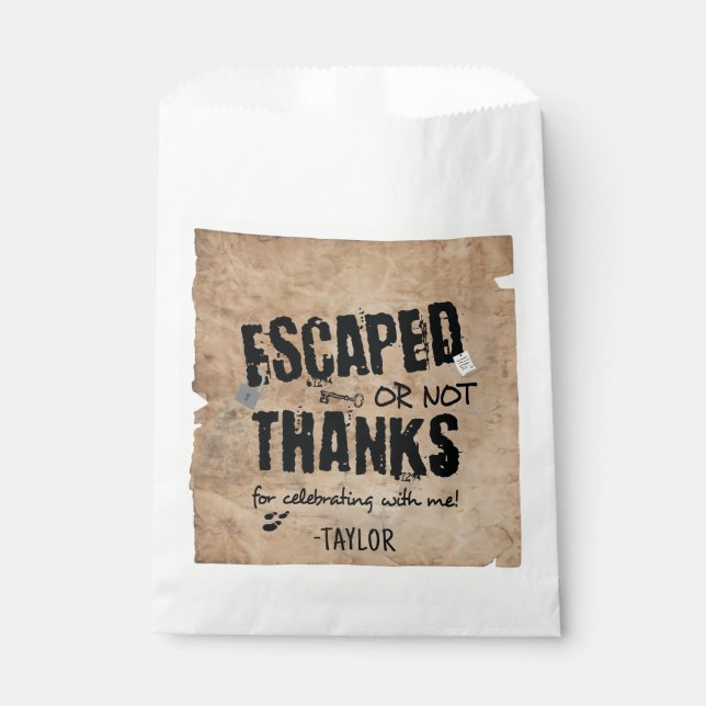 Escape Room Birthday Party Thank You Favour Bags (Front)