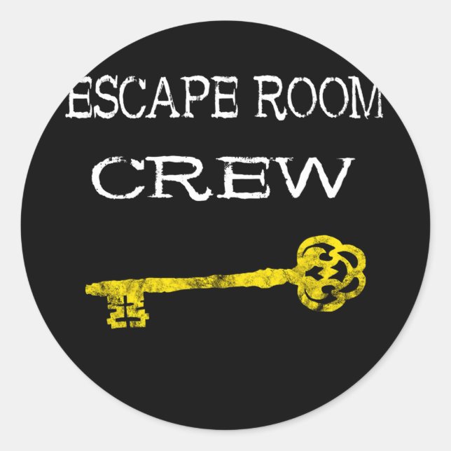 Escape Room Crew Exit Room Game Group Team Player Classic Round Sticker (Front)