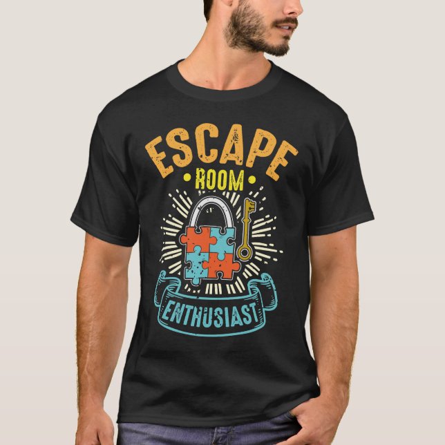 Escape Room Enthusiast Puzzle Game Adventure T-Shirt (Front)