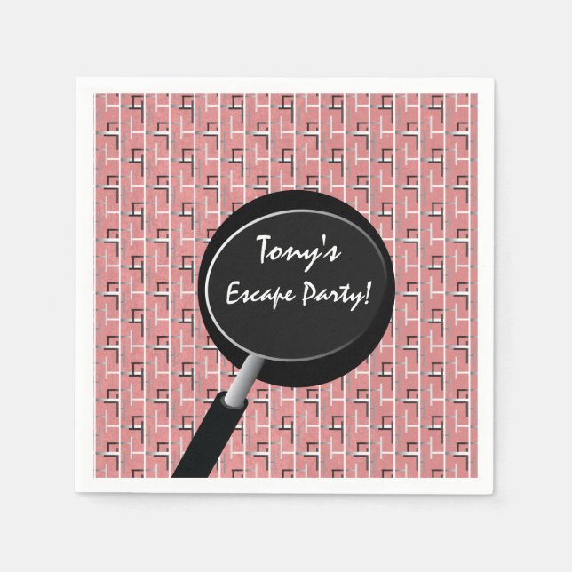 Escape Room Maze Mystery Girl's Party Supplies Napkin (Front)