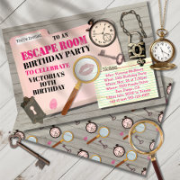 Escape Room Mystery Spy Girl Birthday Party