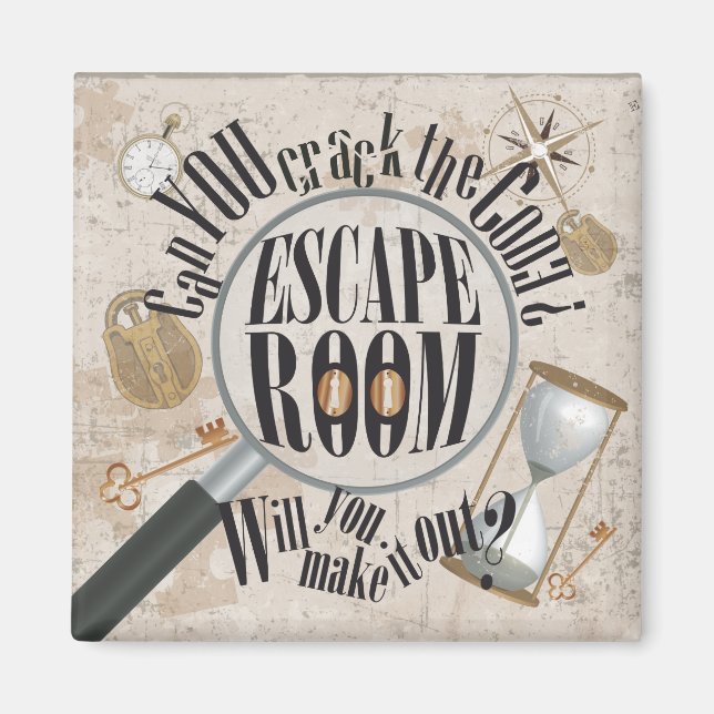 Escape Room Party Scavenger Hunt Magnet (Front)