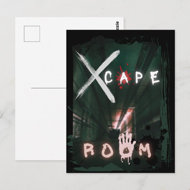 ESCAPE ROOM SOLVE THE MYSTERY POSTCARD (Front/Back)