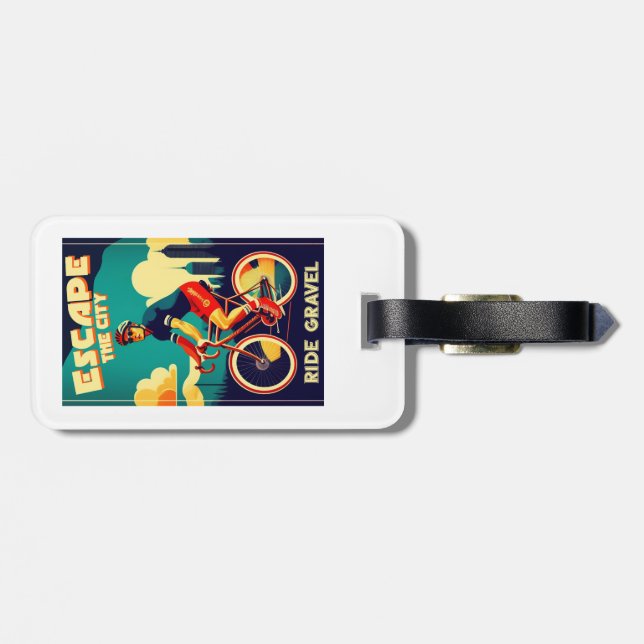 Escape The City Ride Gravel Cycling Luggage Tag (Back Horizontal)