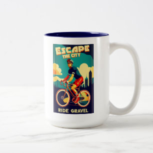 Escape The City Ride Gravel Cycling Two-Tone Coffee Mug