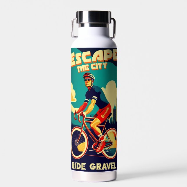Escape The City Ride Gravel Cycling Water Bottle (Front)