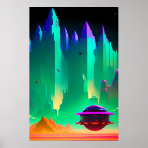 Escape to Mars City Sci-Fi Fantasy Poster