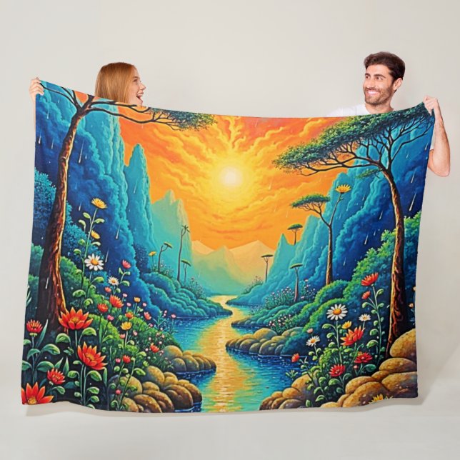 Escape to Nature Art Design Fleece Blanket (In Situ)