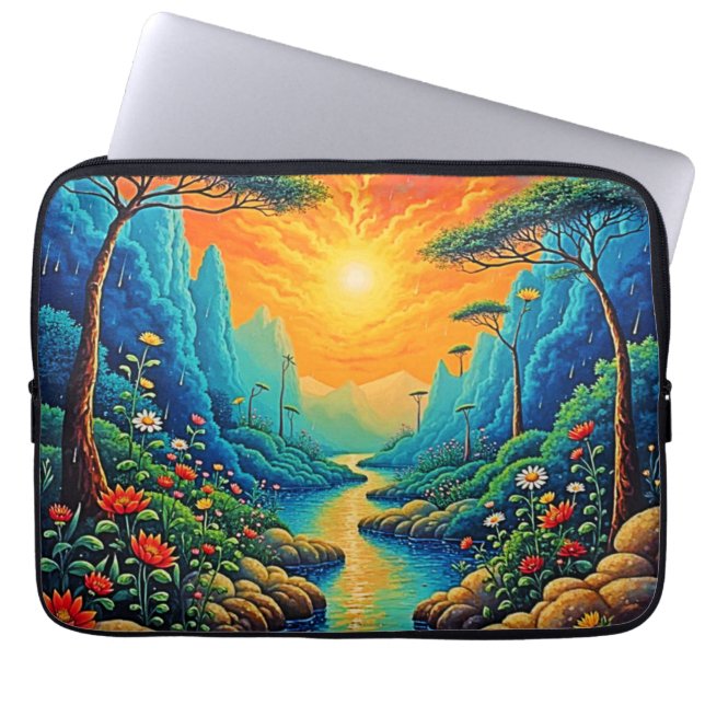 Escape to Nature Art Design Laptop Sleeve (Front)