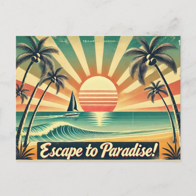 Escape to Paradise! Postcard (Front)