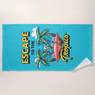 Escape to the Tropics Skeleton Surf Beach Towel