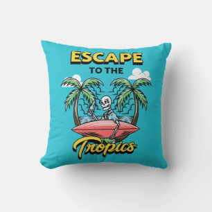 Escape to the Tropics Skeleton Surf Cushion