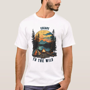 Escape To The Wild Vintage Camping Sunset T-Shirt