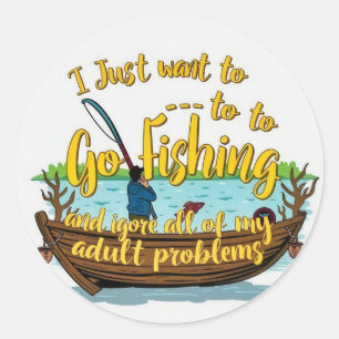 Escape to Tranquillity: Embracing the Joy of Fishi Classic Round Sticker