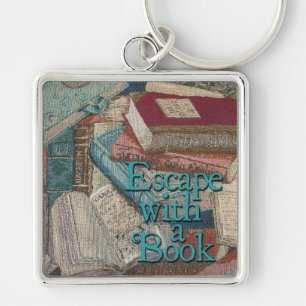 Escape With A Book Square Key Chain