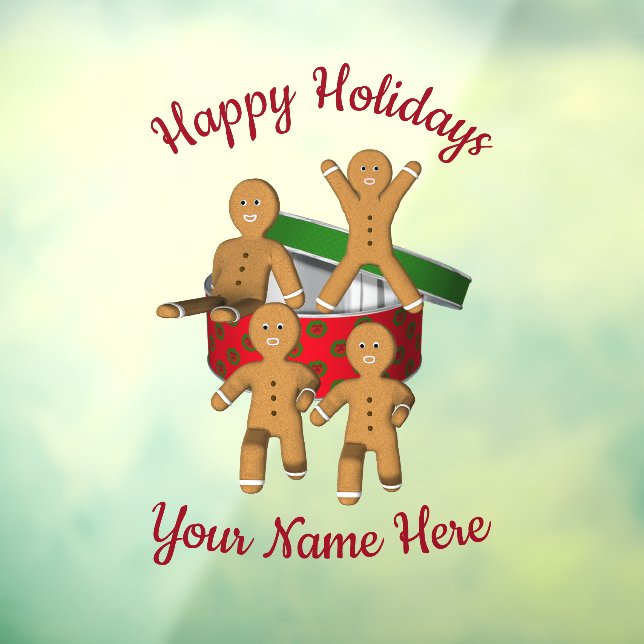 Escaping Gingerbread Cookies Personalised Holiday Window Cling (Sheet 3)