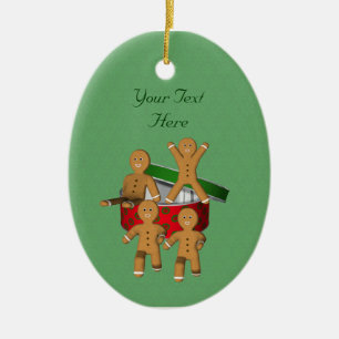 Escaping Gingerbread Men Holiday Ceramic Tree Decoration