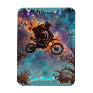 Escaping The Fire - Dirt-bike Rider Magnet