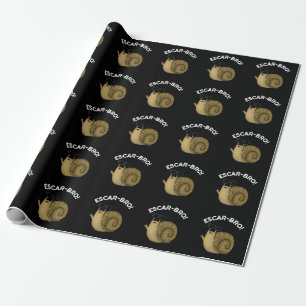 Escar-bro Funny French Escargot Snail Pun Dark BG Wrapping Paper