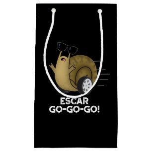 Escar-go-go-go Funny French Snail Pun Dark BG Small Gift Bag