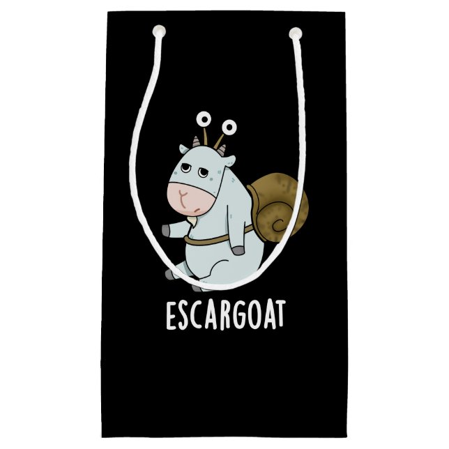 Escar-goat Funny French Snail Pun Dark BG Small Gift Bag (Front)