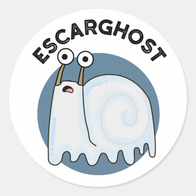 Escarghost Funny French Ghost Snail Pun  Classic Round Sticker (Front)