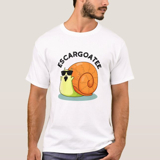 Escargoatee Funny Snail Escargot Pun  T-Shirt (Front)