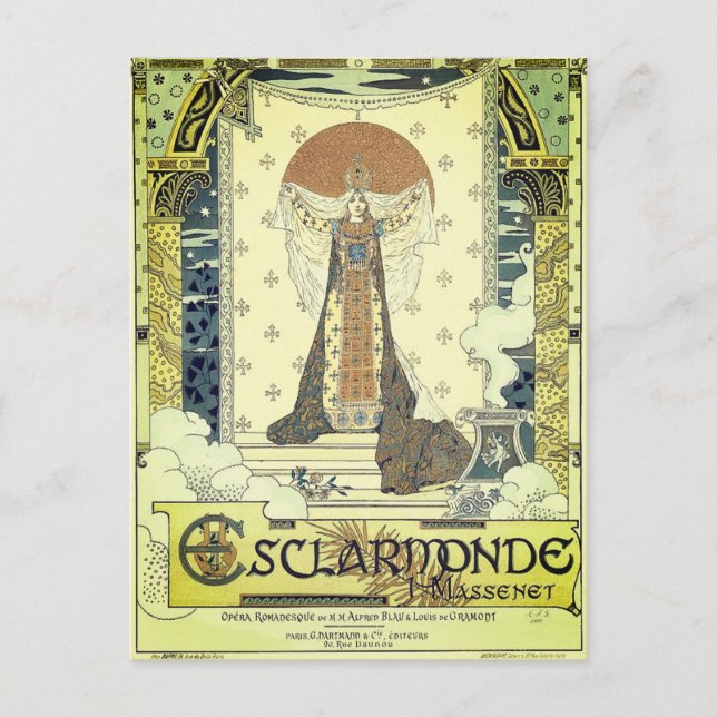 Esclarmonde opera vintage poster postcard (Front)