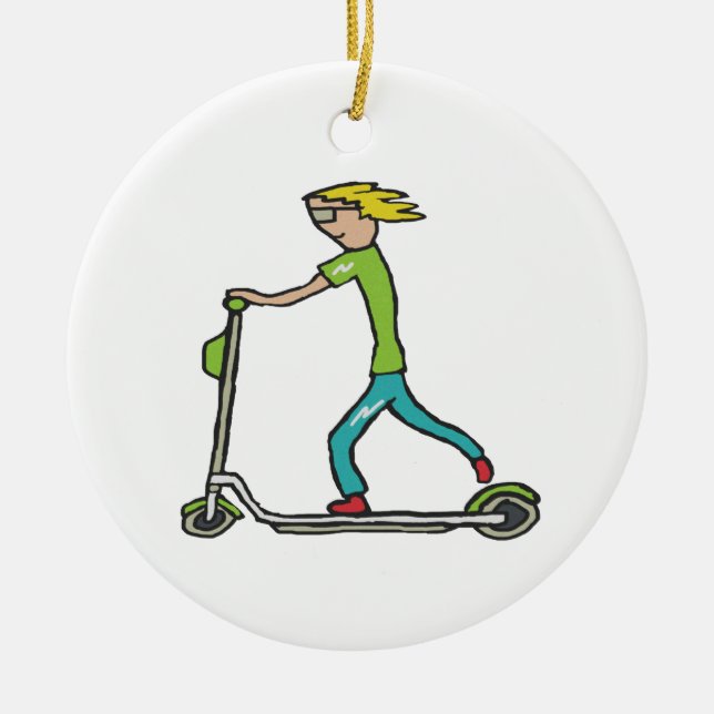 eScooter Electric Scooter Ceramic Tree Decoration (Front)