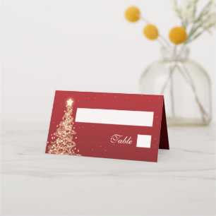 Escort Card Elegant Christmas Wedding Red
