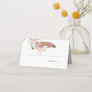 ESCORT CARD   Pastel Watercolor Wispy Foliage