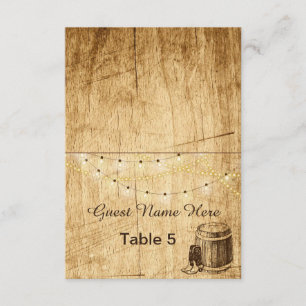 Escort Cards - Country Wedding with cowboy boots