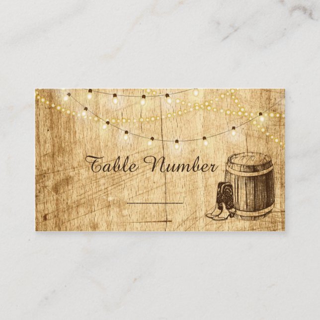 Escort Cards for a Country Wedding (Front)