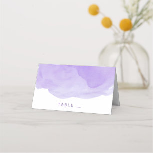 Escort Place Card Purple Watercolor Background