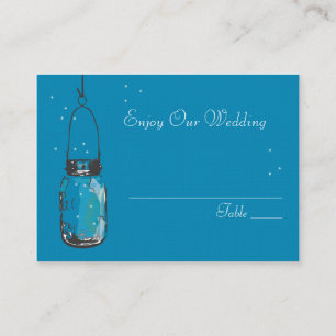 Escort Seating Card Fireflies & Mason Jar
