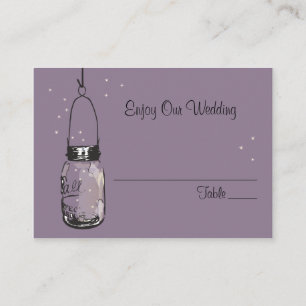 Escort Seating Card Fireflies & Mason Jar