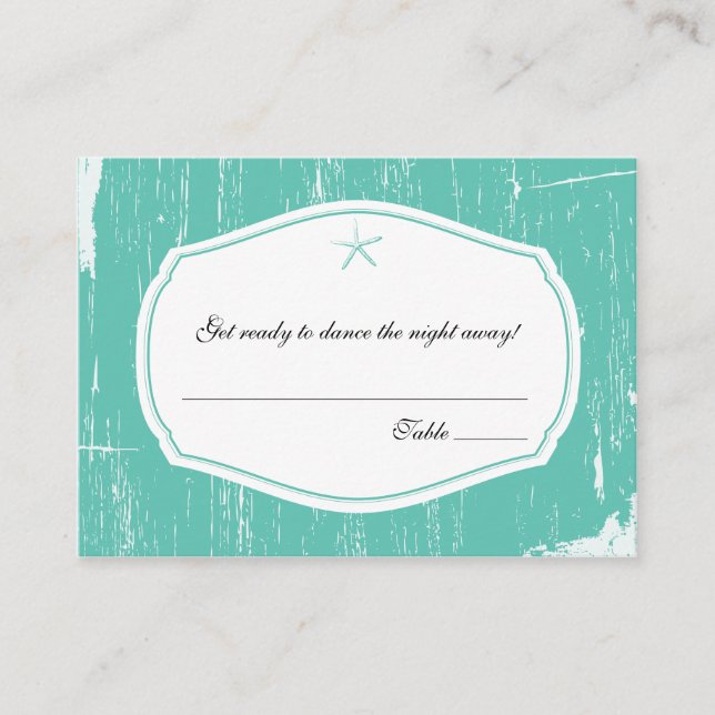 Escort/Seating Card Rustic Starfish Wedding (Front)