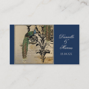 Escort Table Place Cards - Vintage Peacock 6