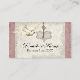 Escort Table Seating Key to my Heart, Doves Swirl Place Card