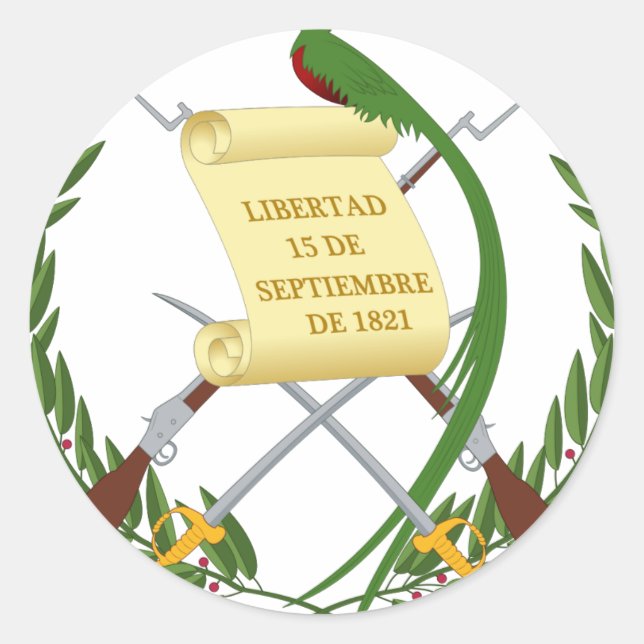 Escudo de armas de Guatemala - Coat of arms Classic Round Sticker (Front)