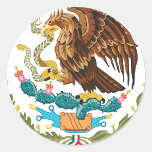 Escudo Nacional de México - Emblema Mexicano Classic Round Sticker